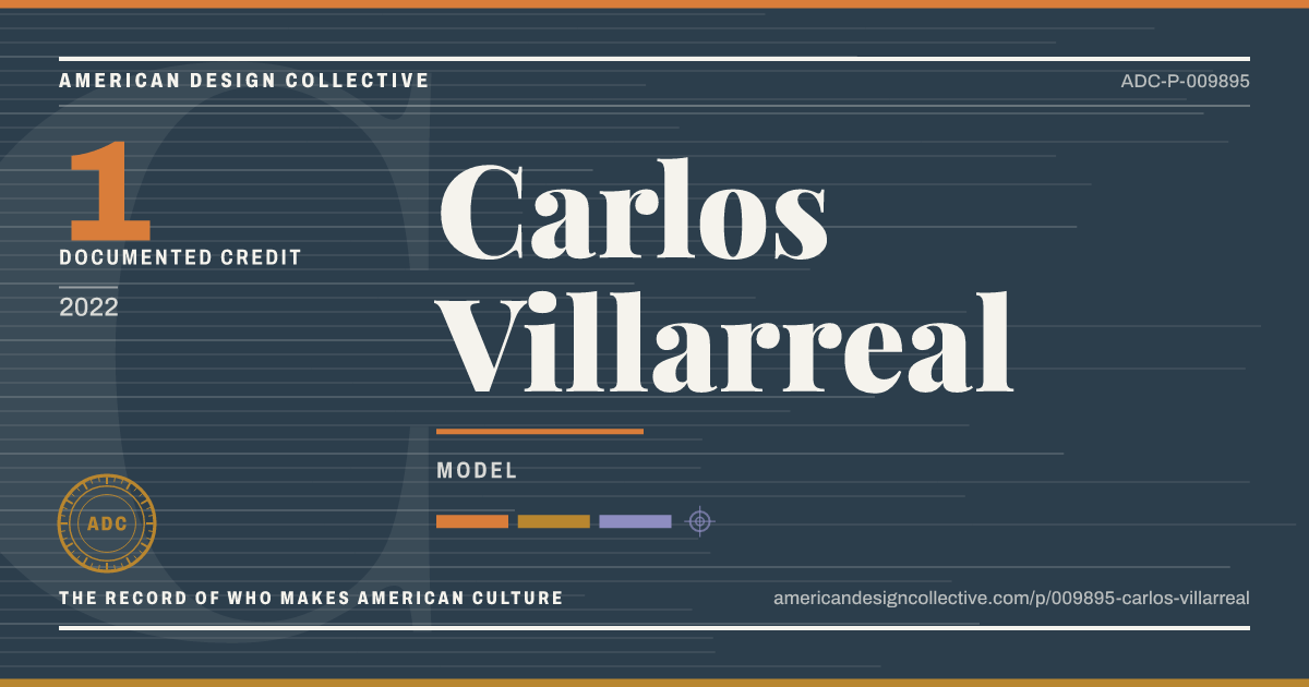 Registry card for Carlos Villarreal: the ADC seal, Carlos Villarreal, and how much is on record.