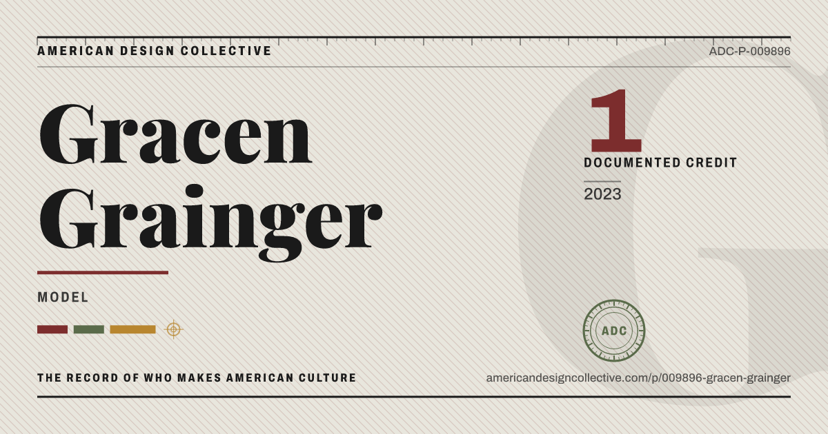 Registry card for Gracen Grainger: the ADC seal, Gracen Grainger, and how much is on record.