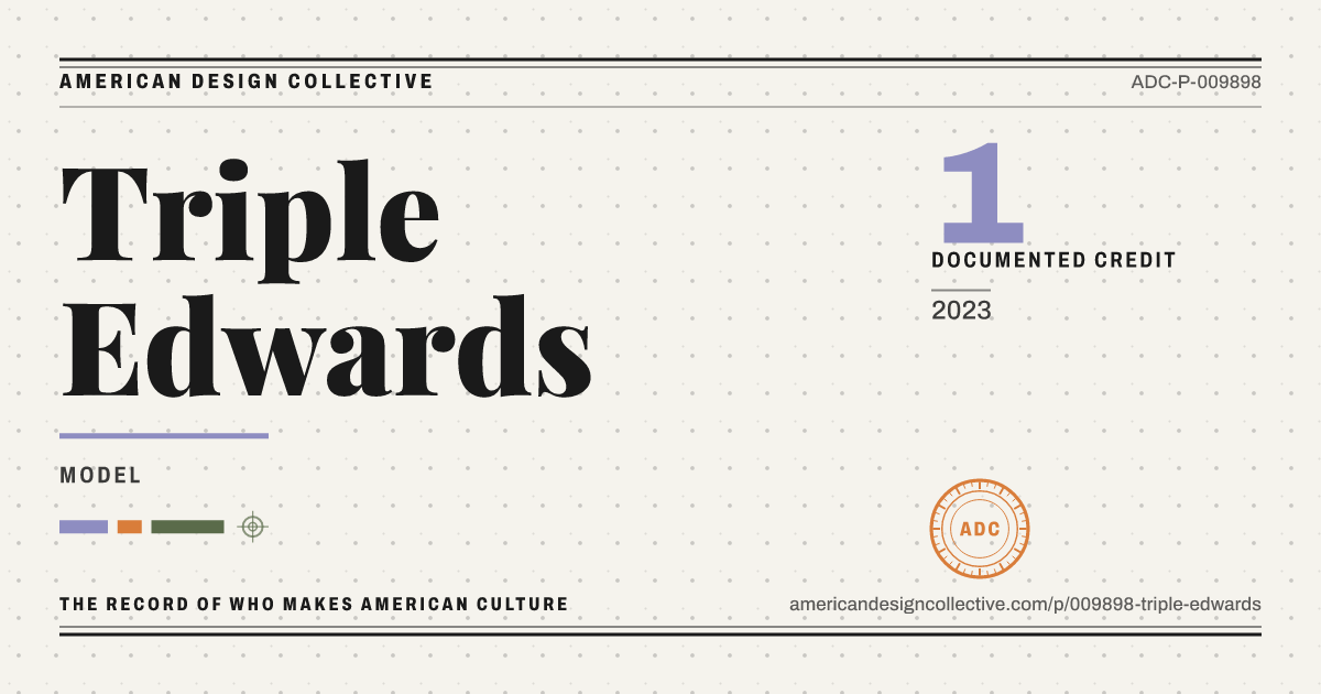 Registry card for Triple Edwards: the ADC seal, Triple Edwards, and how much is on record.