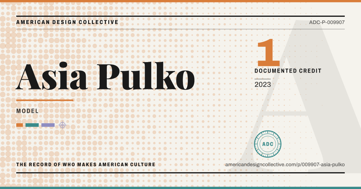 Registry card for Asia Pulko: the ADC seal, Asia Pulko, and how much is on record.
