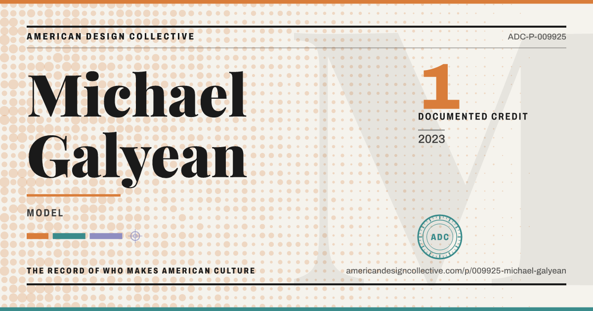 Registry card for Michael Galyean: the ADC seal, Michael Galyean, and how much is on record.