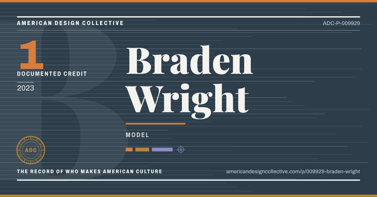 Registry card for Braden Wright: the ADC seal, Braden Wright, and how much is on record.