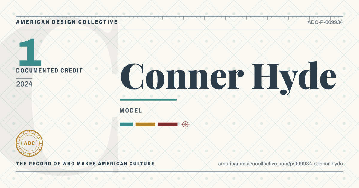 Registry card for Conner Hyde: the ADC seal, Conner Hyde, and how much is on record.