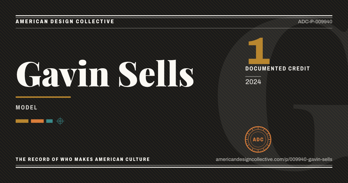 Registry card for Gavin Sells: the ADC seal, Gavin Sells, and how much is on record.
