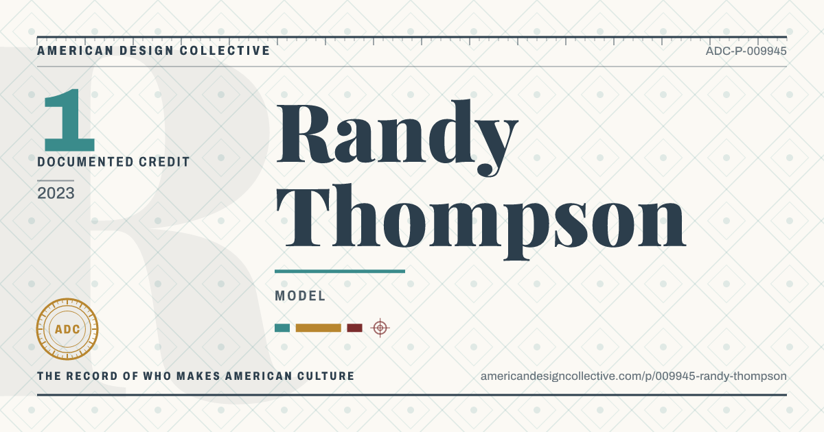 Registry card for Randy Thompson: the ADC seal, Randy Thompson, and how much is on record.