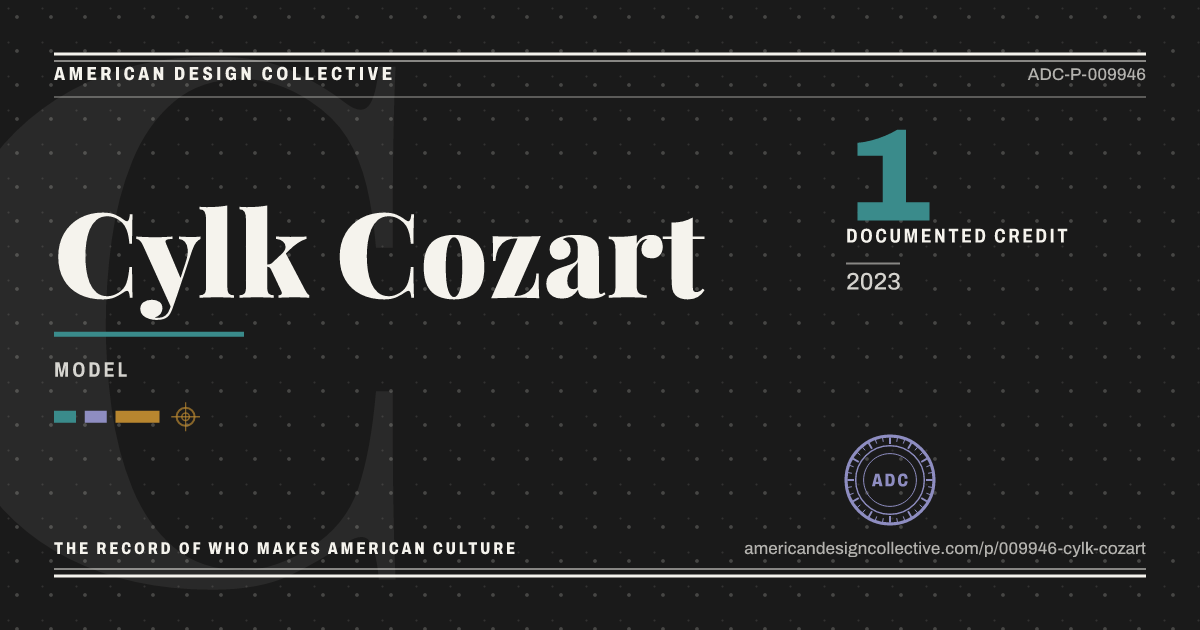 Registry card for Cylk Cozart: the ADC seal, Cylk Cozart, and how much is on record.