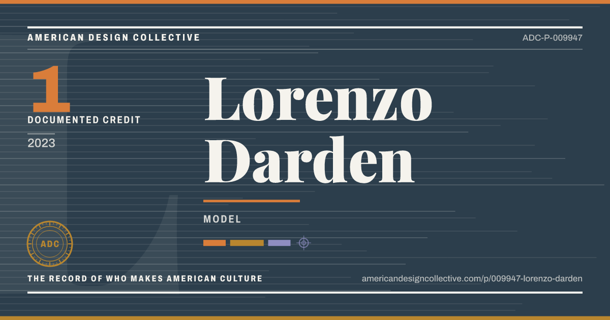 Registry card for Lorenzo Darden: the ADC seal, Lorenzo Darden, and how much is on record.