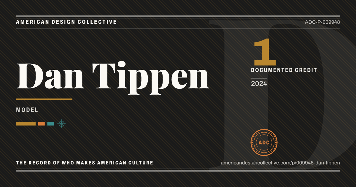 Registry card for Dan Tippen: the ADC seal, Dan Tippen, and how much is on record.
