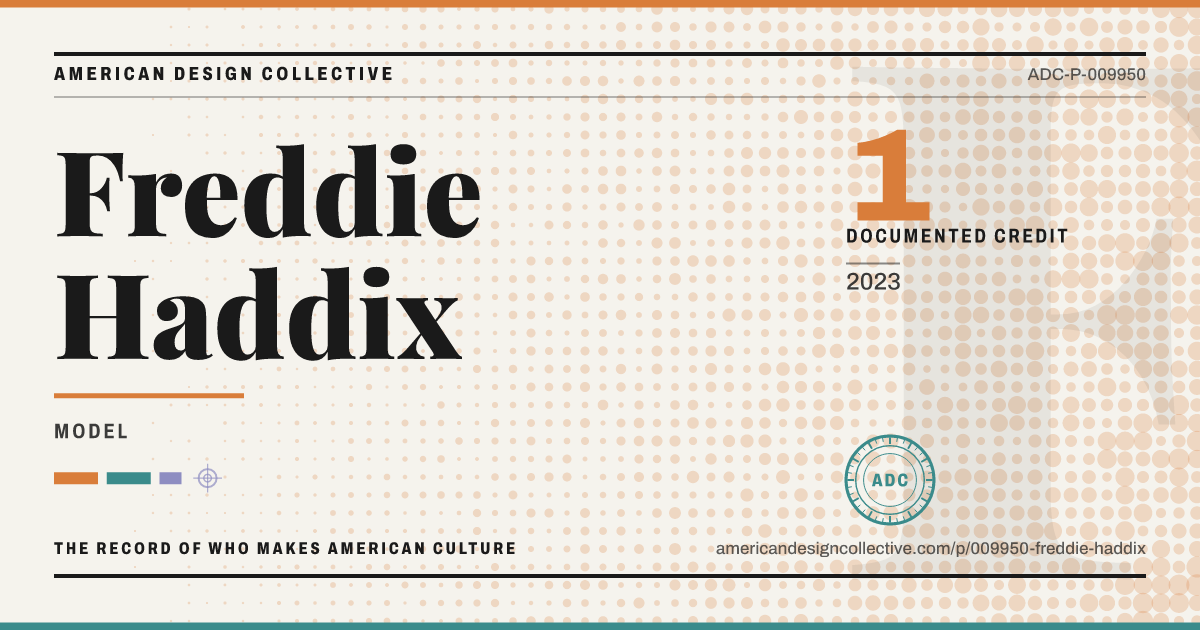 Registry card for Freddie Haddix: the ADC seal, Freddie Haddix, and how much is on record.