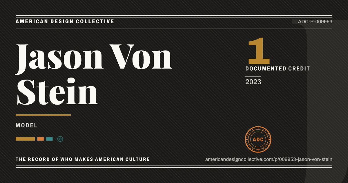 Registry card for Jason Von Stein: the ADC seal, Jason Von Stein, and how much is on record.
