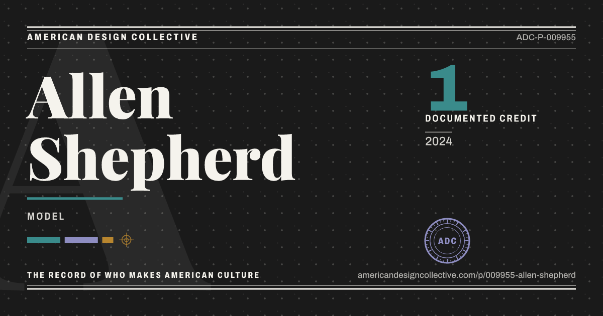 Registry card for Allen Shepherd: the ADC seal, Allen Shepherd, and how much is on record.