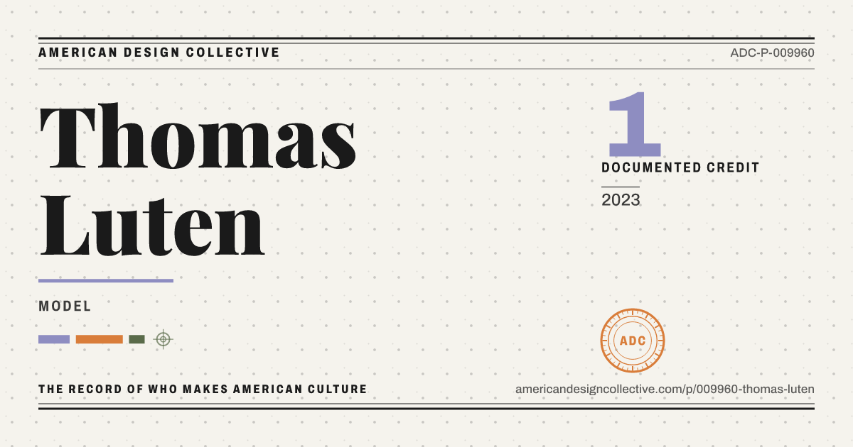 Registry card for Thomas Luten: the ADC seal, Thomas Luten, and how much is on record.