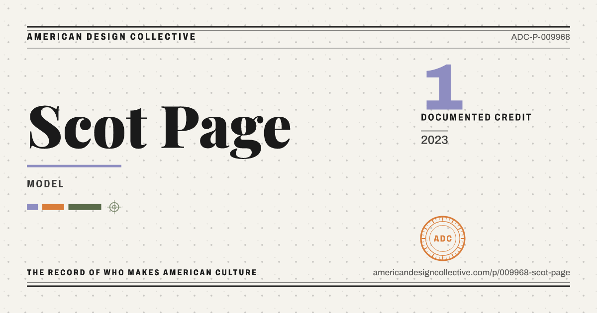 Registry card for Scot Page: the ADC seal, Scot Page, and how much is on record.