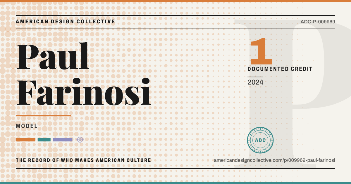 Registry card for Paul Farinosi: the ADC seal, Paul Farinosi, and how much is on record.