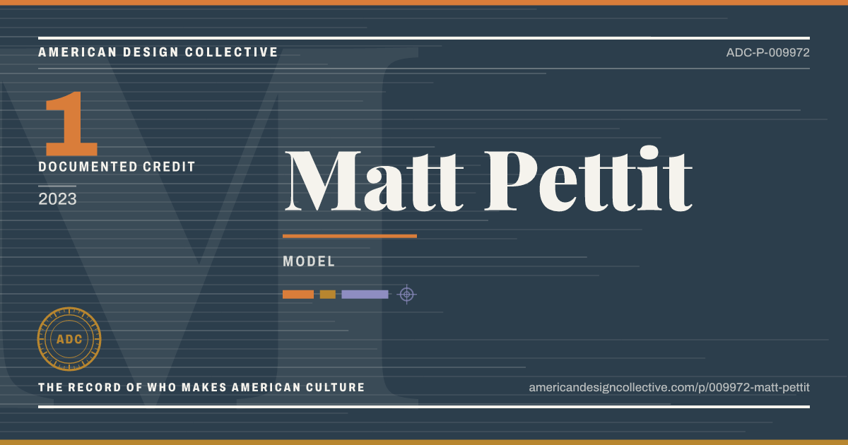 Registry card for Matt Pettit: the ADC seal, Matt Pettit, and how much is on record.