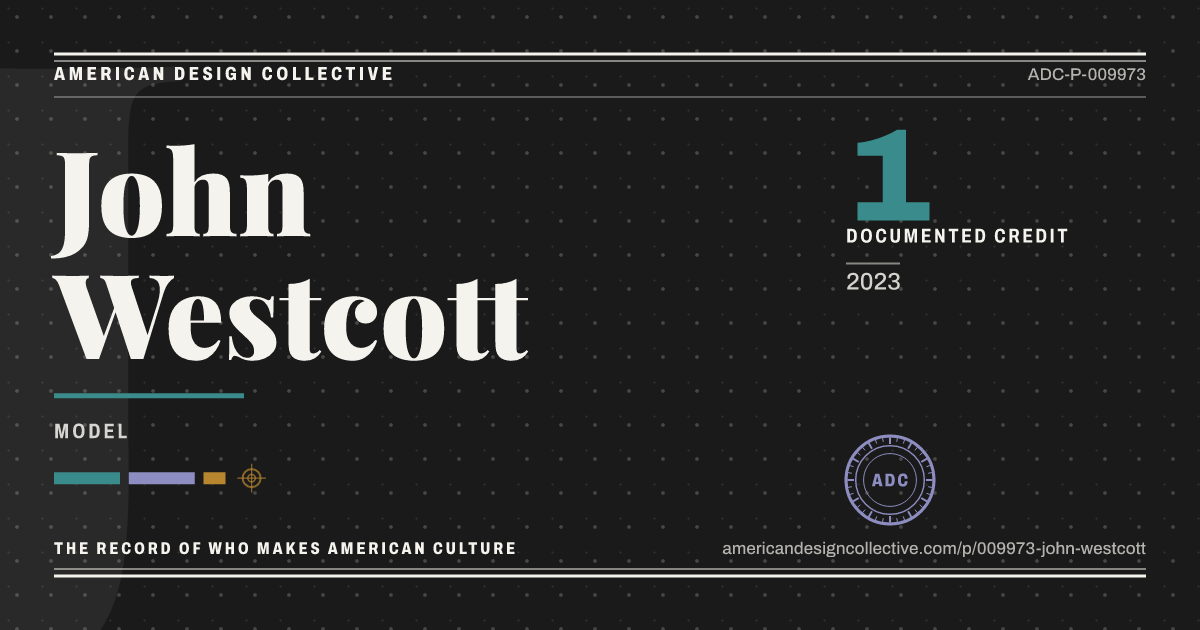 Registry card for John Westcott: the ADC seal, John Westcott, and how much is on record.