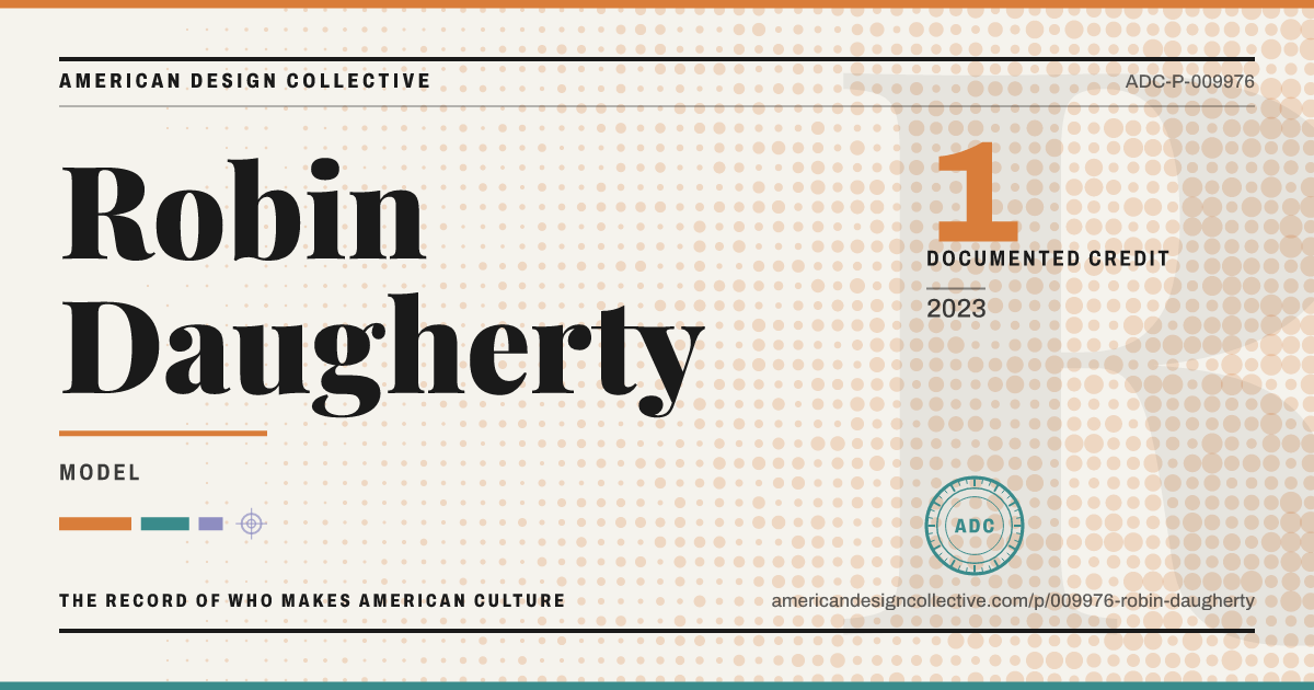 Registry card for Robin Daugherty: the ADC seal, Robin Daugherty, and how much is on record.