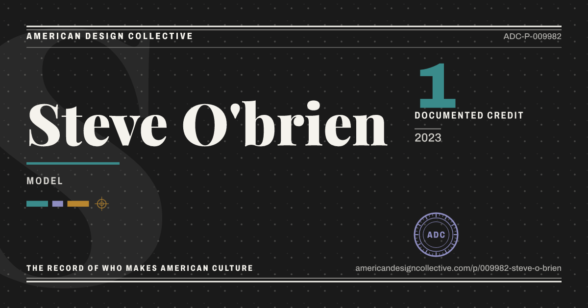 Registry card for Steve O'brien: the ADC seal, Steve O'brien, and how much is on record.