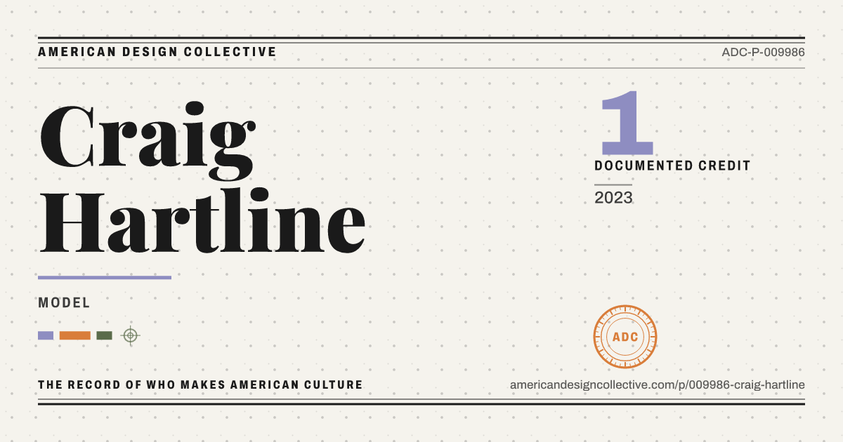 Registry card for Craig Hartline: the ADC seal, Craig Hartline, and how much is on record.
