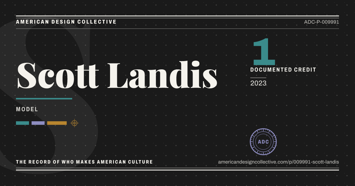 Registry card for Scott Landis: the ADC seal, Scott Landis, and how much is on record.