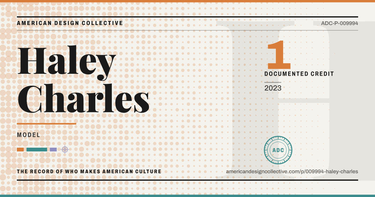 Registry card for Haley Charles: the ADC seal, Haley Charles, and how much is on record.