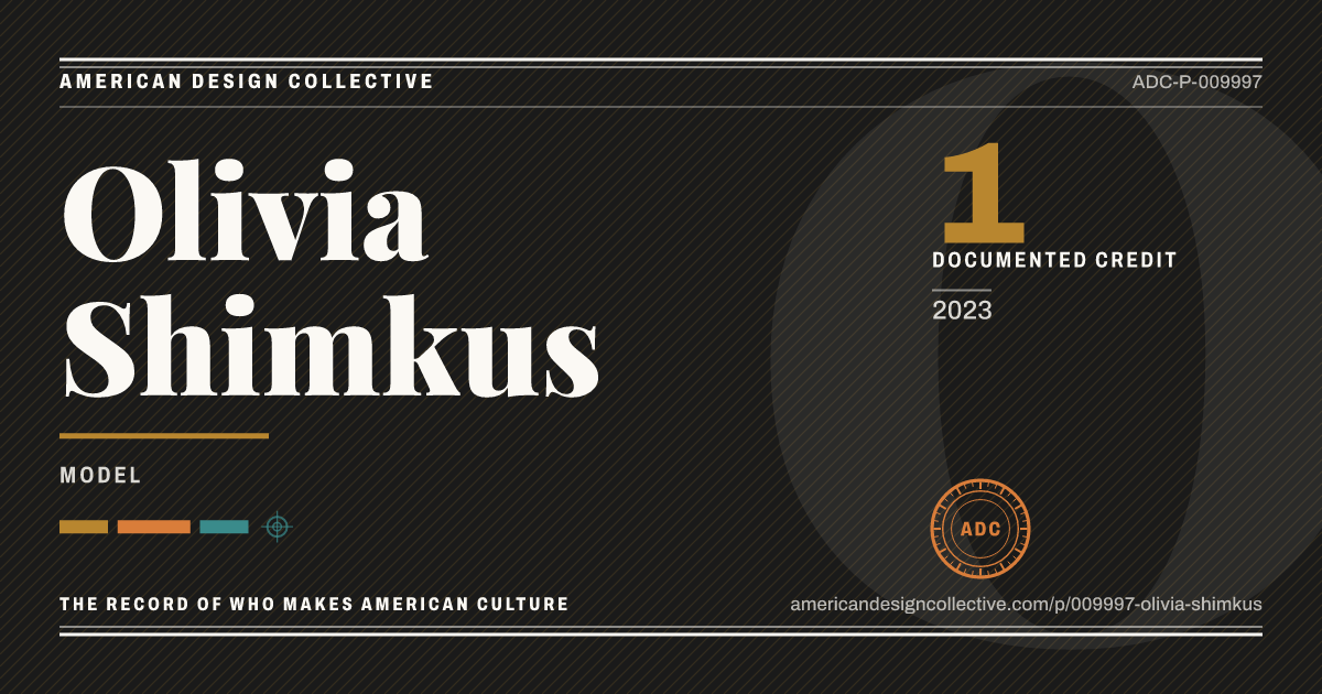 Registry card for Olivia Shimkus: the ADC seal, Olivia Shimkus, and how much is on record.