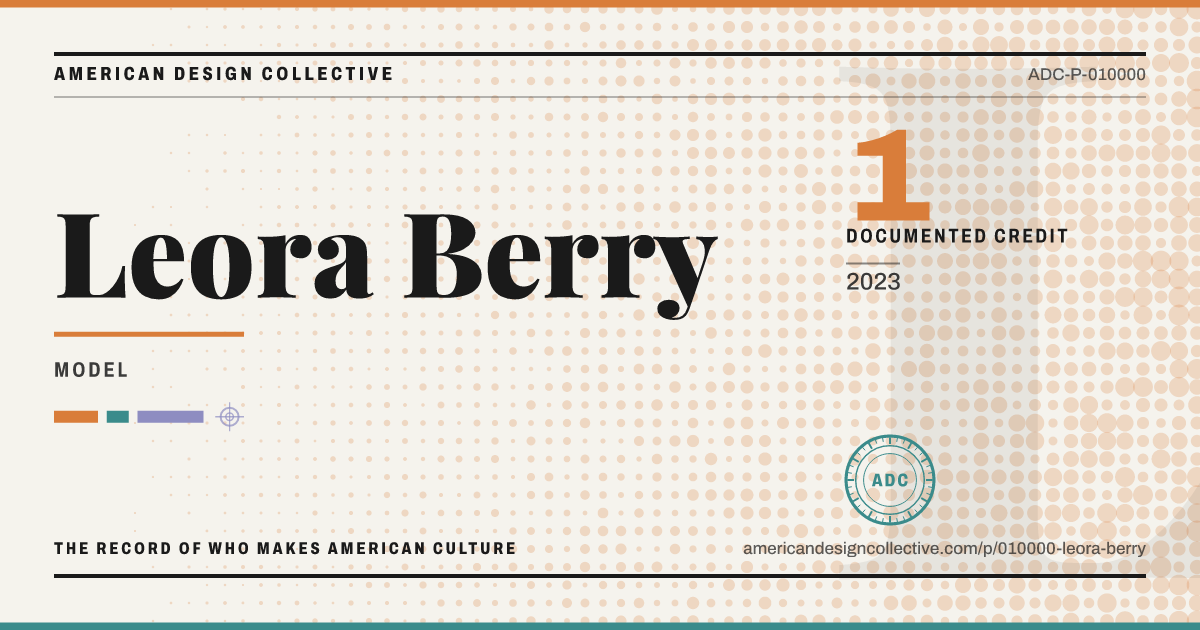 Registry card for Leora Berry: the ADC seal, Leora Berry, and how much is on record.