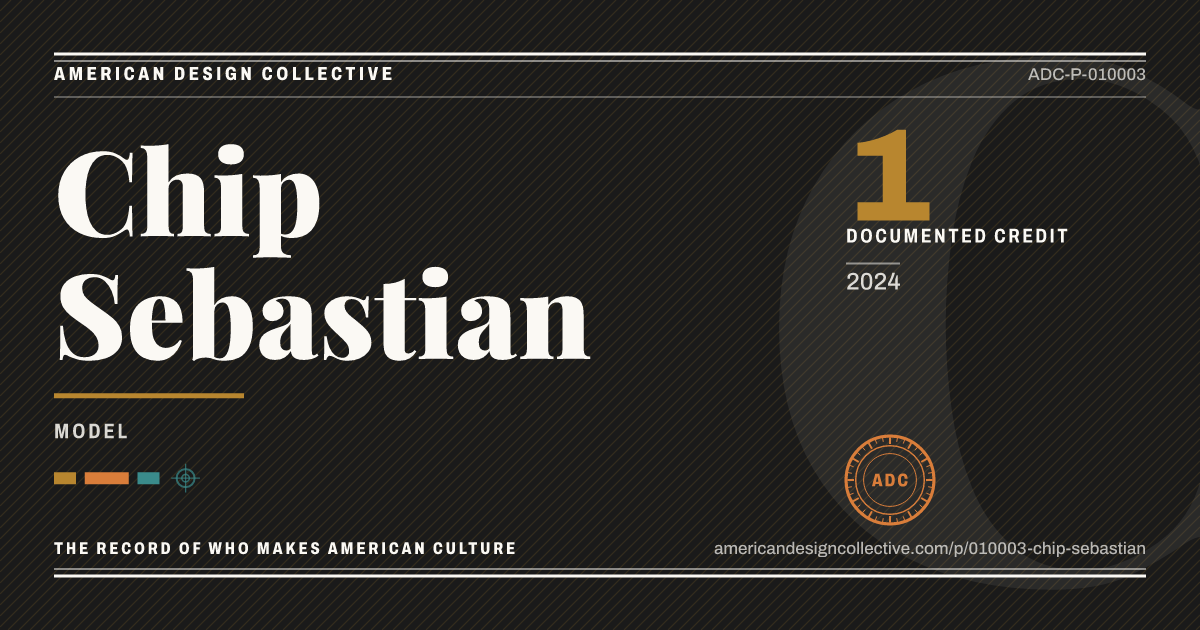 Registry card for Chip Sebastian: the ADC seal, Chip Sebastian, and how much is on record.