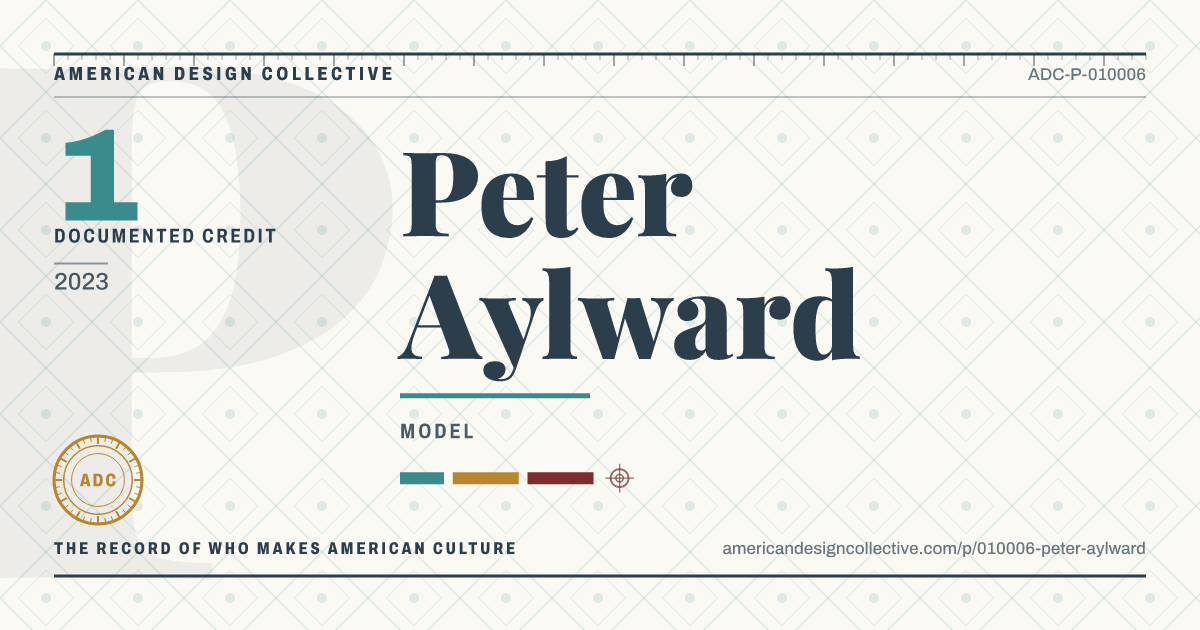 Registry card for Peter Aylward: the ADC seal, Peter Aylward, and how much is on record.