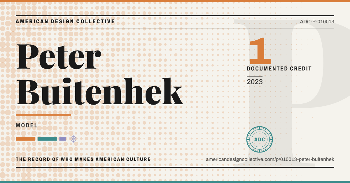 Registry card for Peter Buitenhek: the ADC seal, Peter Buitenhek, and how much is on record.