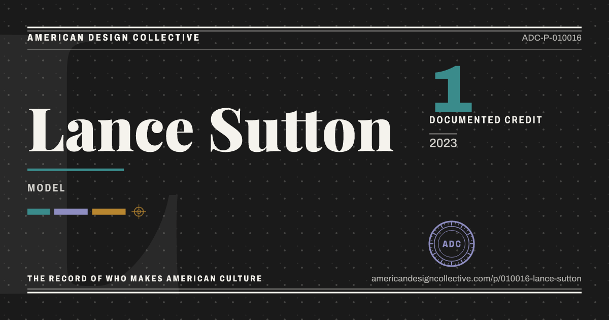Registry card for Lance Sutton: the ADC seal, Lance Sutton, and how much is on record.