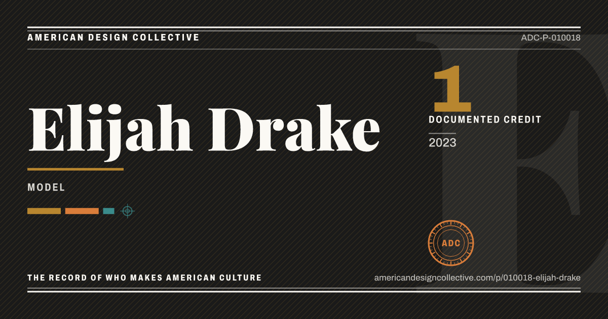 Registry card for Elijah Drake: the ADC seal, Elijah Drake, and how much is on record.