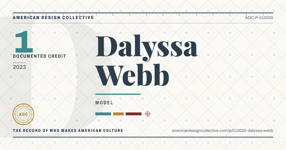 Registry card for Dalyssa Webb: the ADC seal, Dalyssa Webb, and how much is on record.