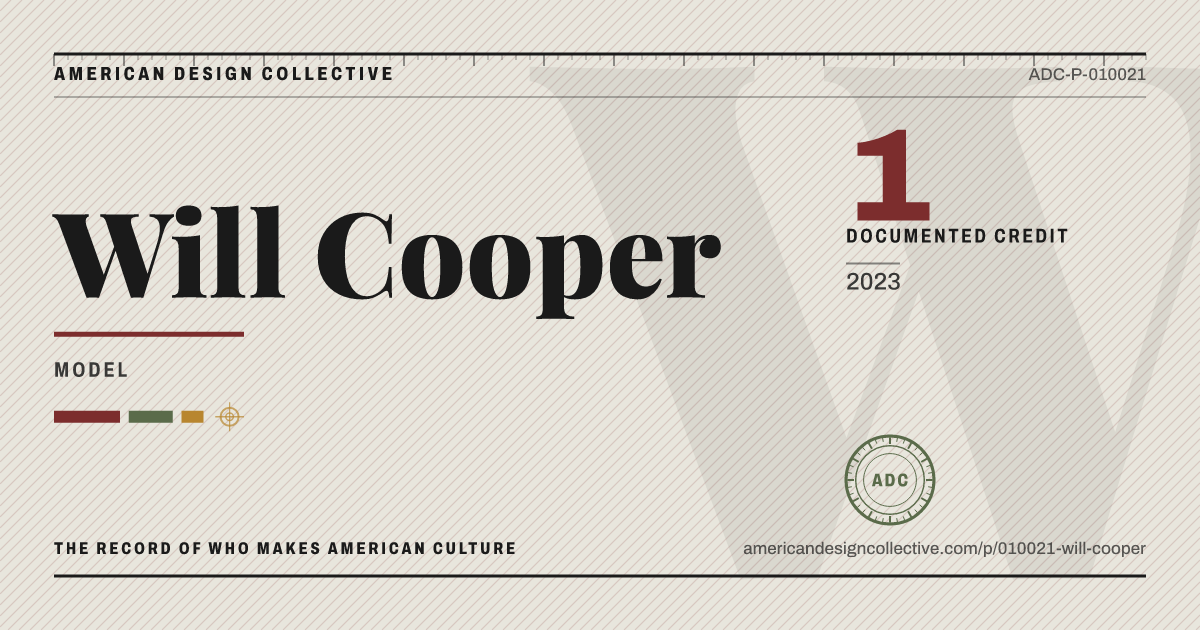 Registry card for Will Cooper: the ADC seal, Will Cooper, and how much is on record.