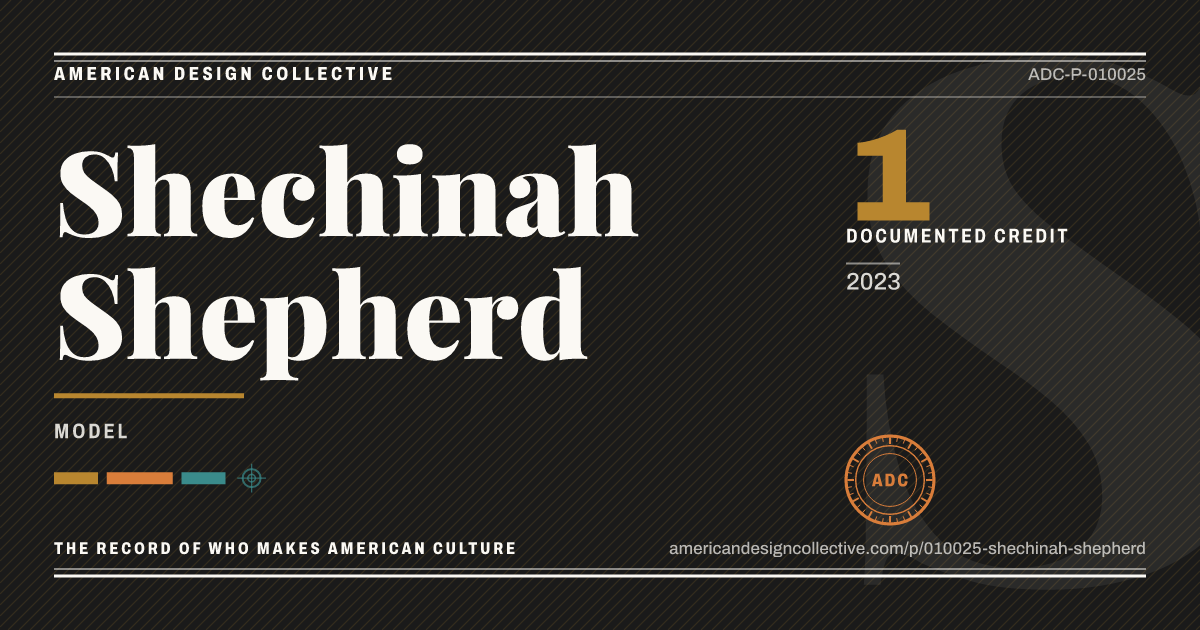 Registry card for Shechinah Shepherd: the ADC seal, Shechinah Shepherd, and how much is on record.