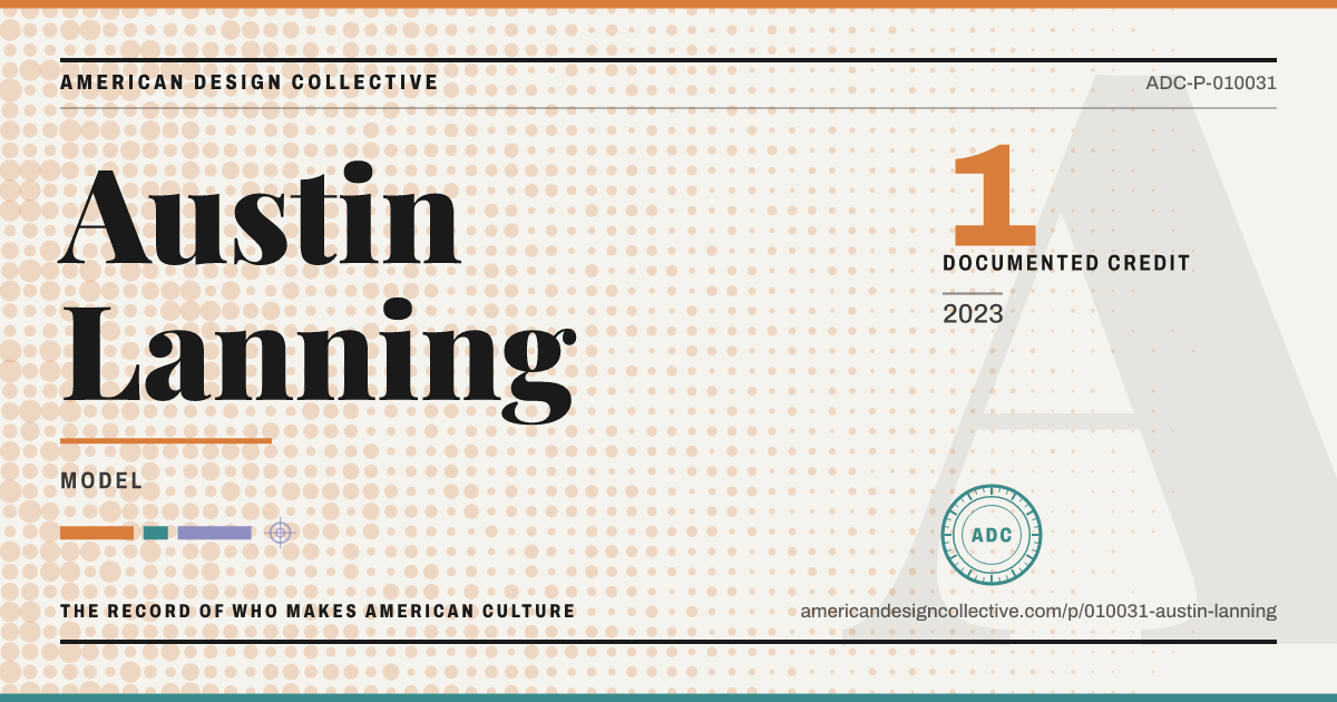 Registry card for Austin Lanning: the ADC seal, Austin Lanning, and how much is on record.