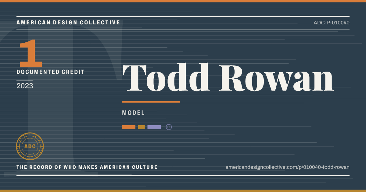 Registry card for Todd Rowan: the ADC seal, Todd Rowan, and how much is on record.