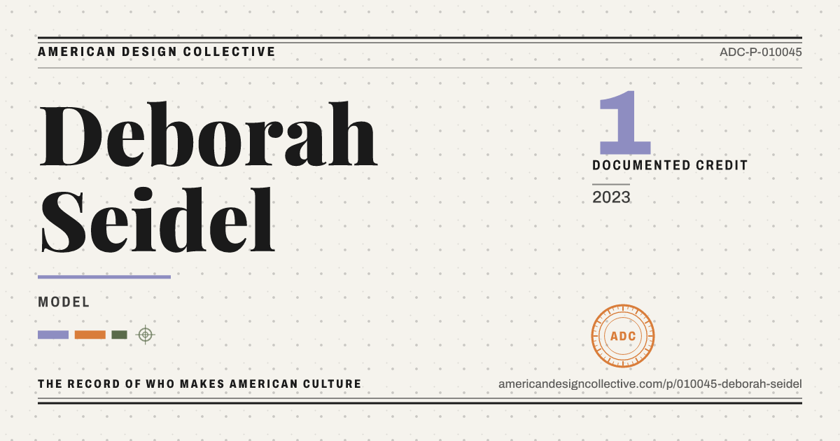 Registry card for Deborah Seidel: the ADC seal, Deborah Seidel, and how much is on record.