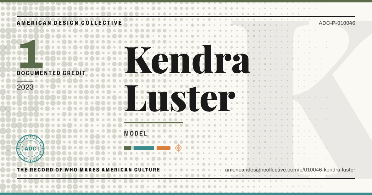 Registry card for Kendra Luster: the ADC seal, Kendra Luster, and how much is on record.