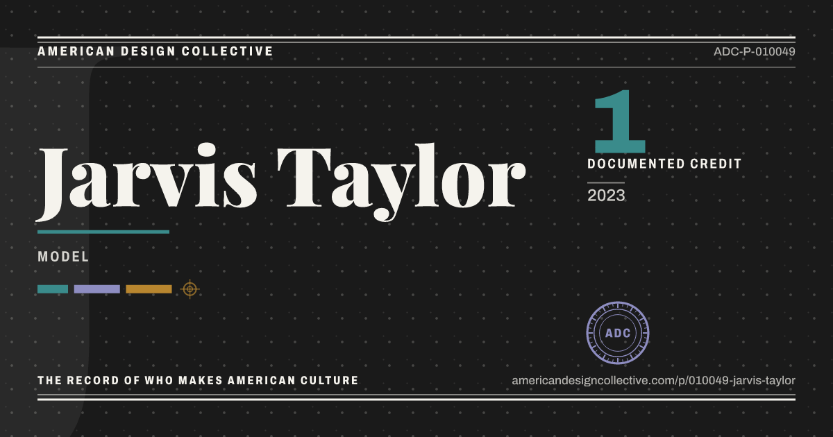 Registry card for Jarvis Taylor: the ADC seal, Jarvis Taylor, and how much is on record.