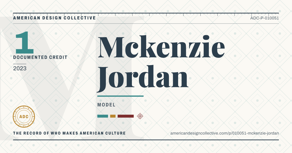 Registry card for Mckenzie Jordan: the ADC seal, Mckenzie Jordan, and how much is on record.