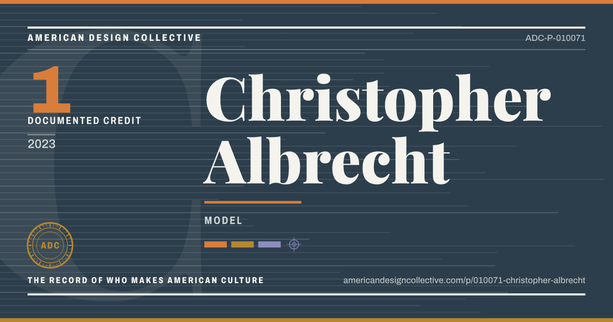 Registry card for Christopher Albrecht: the ADC seal, Christopher Albrecht, and how much is on record.