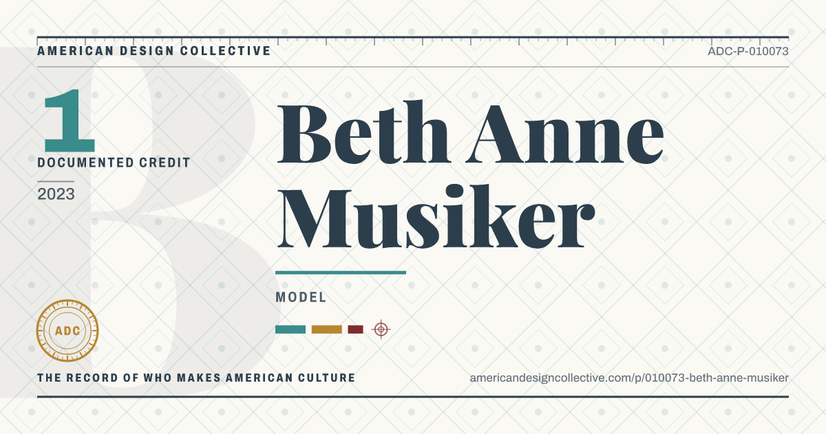 Registry card for Beth Anne Musiker: the ADC seal, Beth Anne Musiker, and how much is on record.