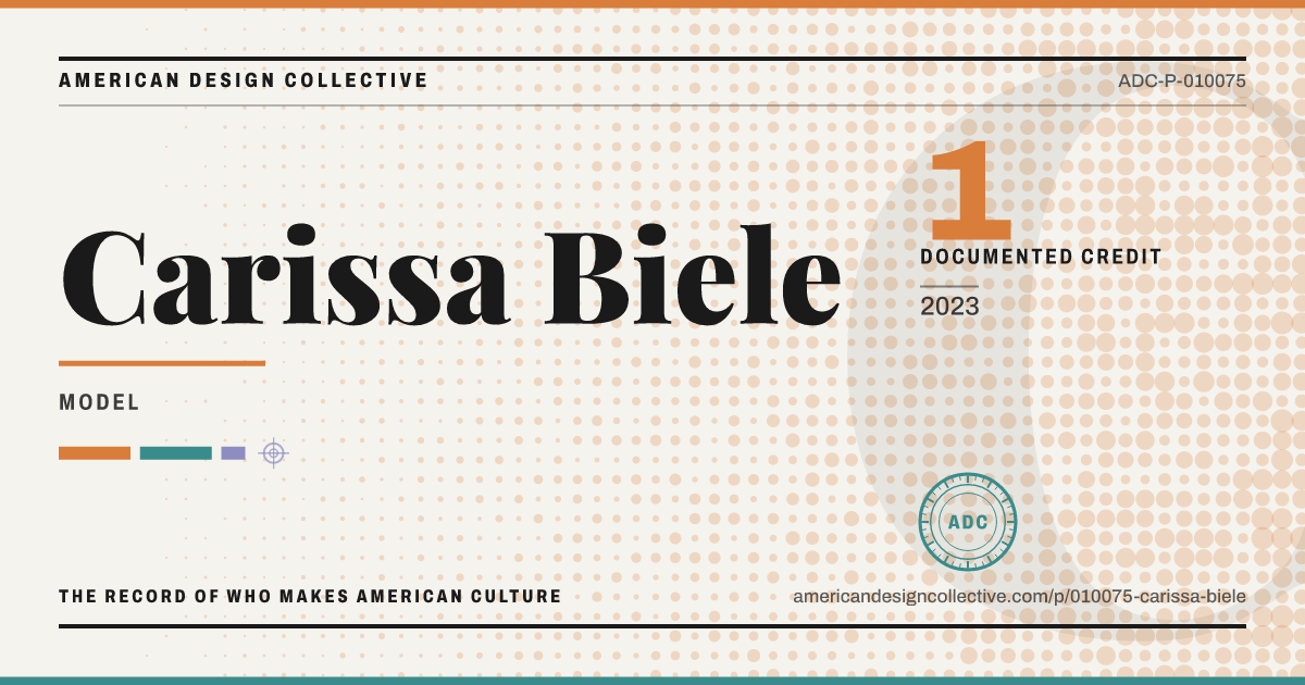 Registry card for Carissa Biele: the ADC seal, Carissa Biele, and how much is on record.
