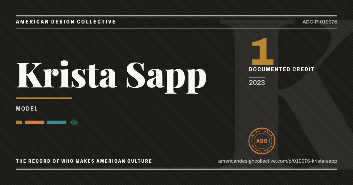 Registry card for Krista Sapp: the ADC seal, Krista Sapp, and how much is on record.