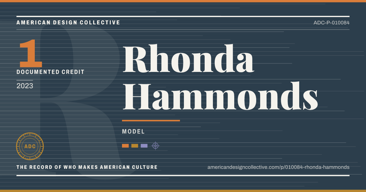 Registry card for Rhonda Hammonds: the ADC seal, Rhonda Hammonds, and how much is on record.
