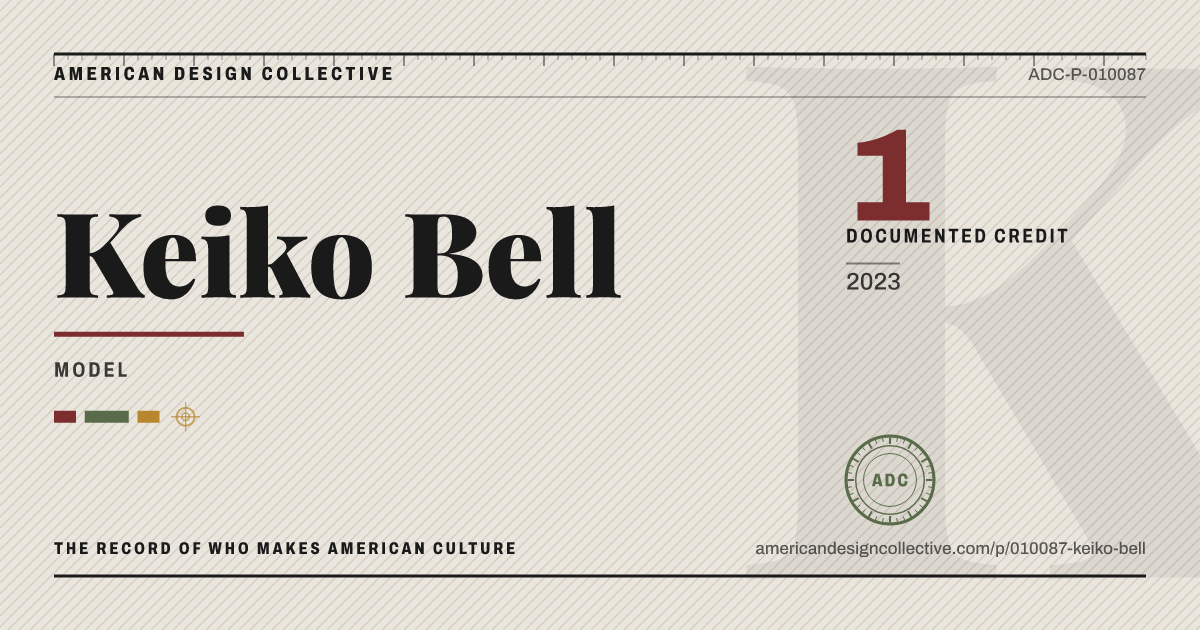 Registry card for Keiko Bell: the ADC seal, Keiko Bell, and how much is on record.