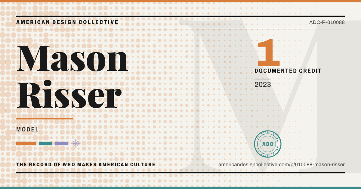 Registry card for Mason Risser: the ADC seal, Mason Risser, and how much is on record.