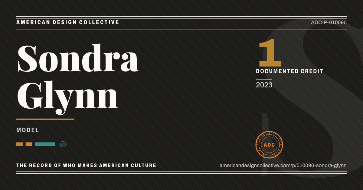 Registry card for Sondra Glynn: the ADC seal, Sondra Glynn, and how much is on record.