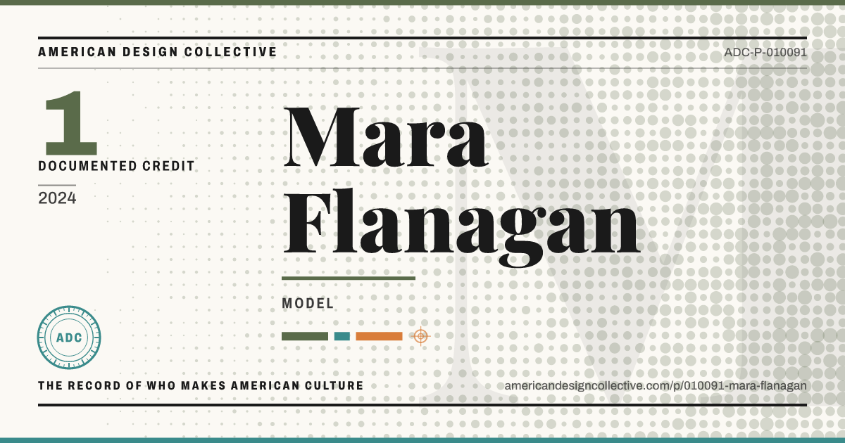 Registry card for Mara Flanagan: the ADC seal, Mara Flanagan, and how much is on record.